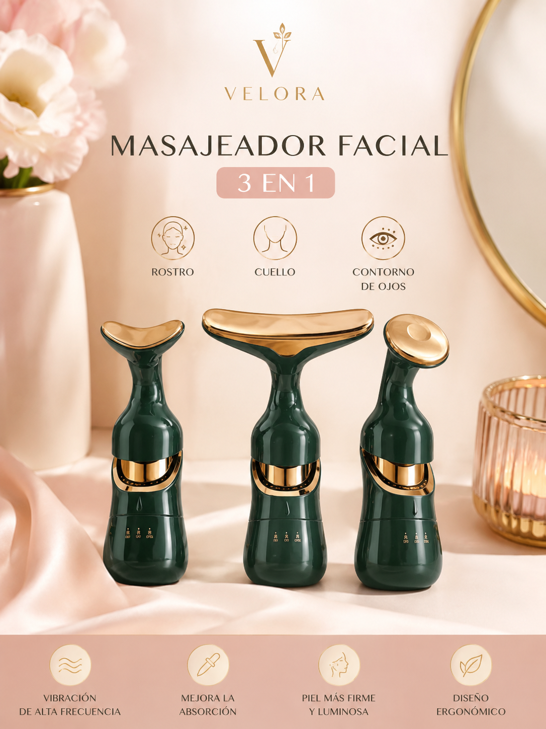 Masajeador Facial Eléctrico 3 en 1
