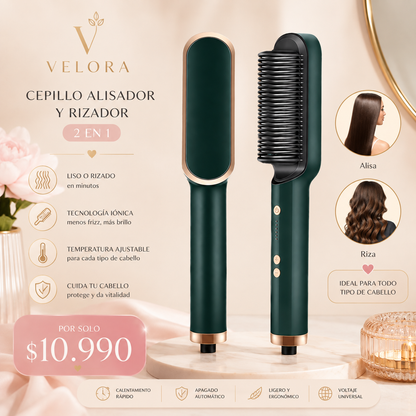 Cepillo Alisador y Risador 2 en 1.