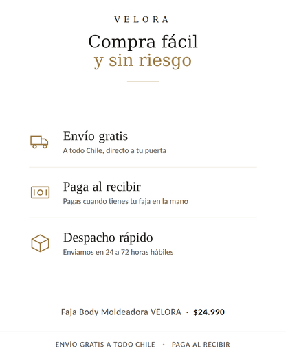 Envío gratis y pago al recibir VELORA